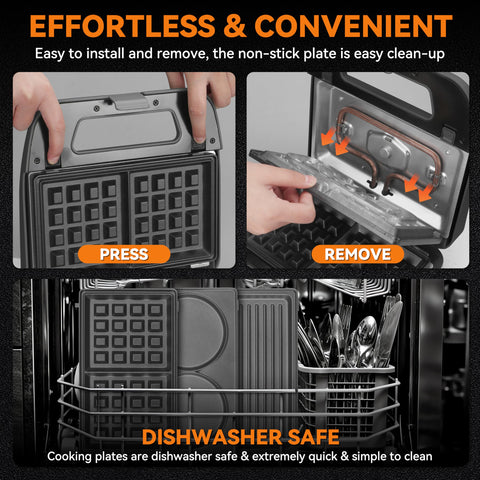 Baker's Friend dishwasher-safe plates simplify maintenance.