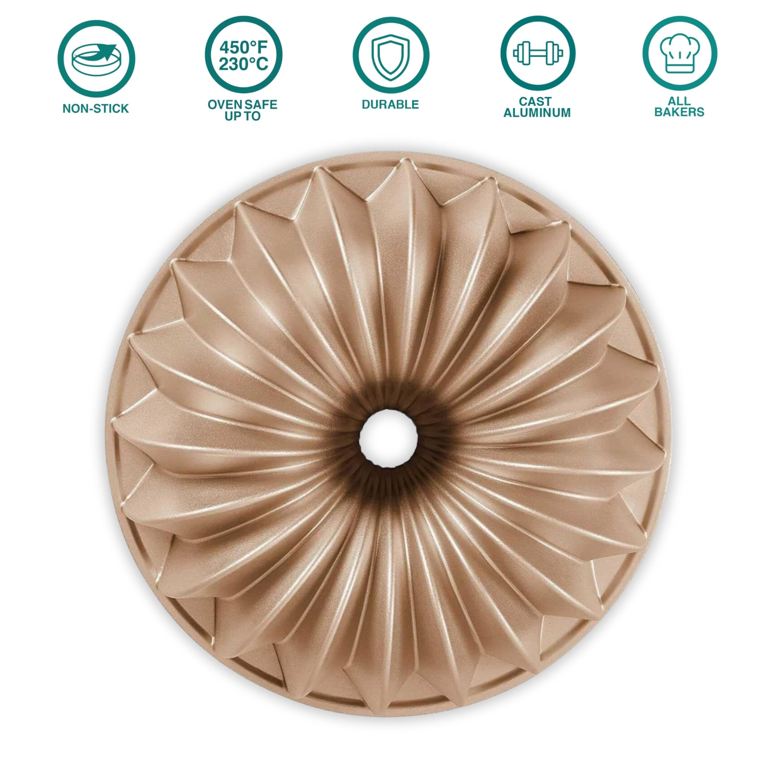 Baker's Secret easy-release design helps cakes lift cleanly.