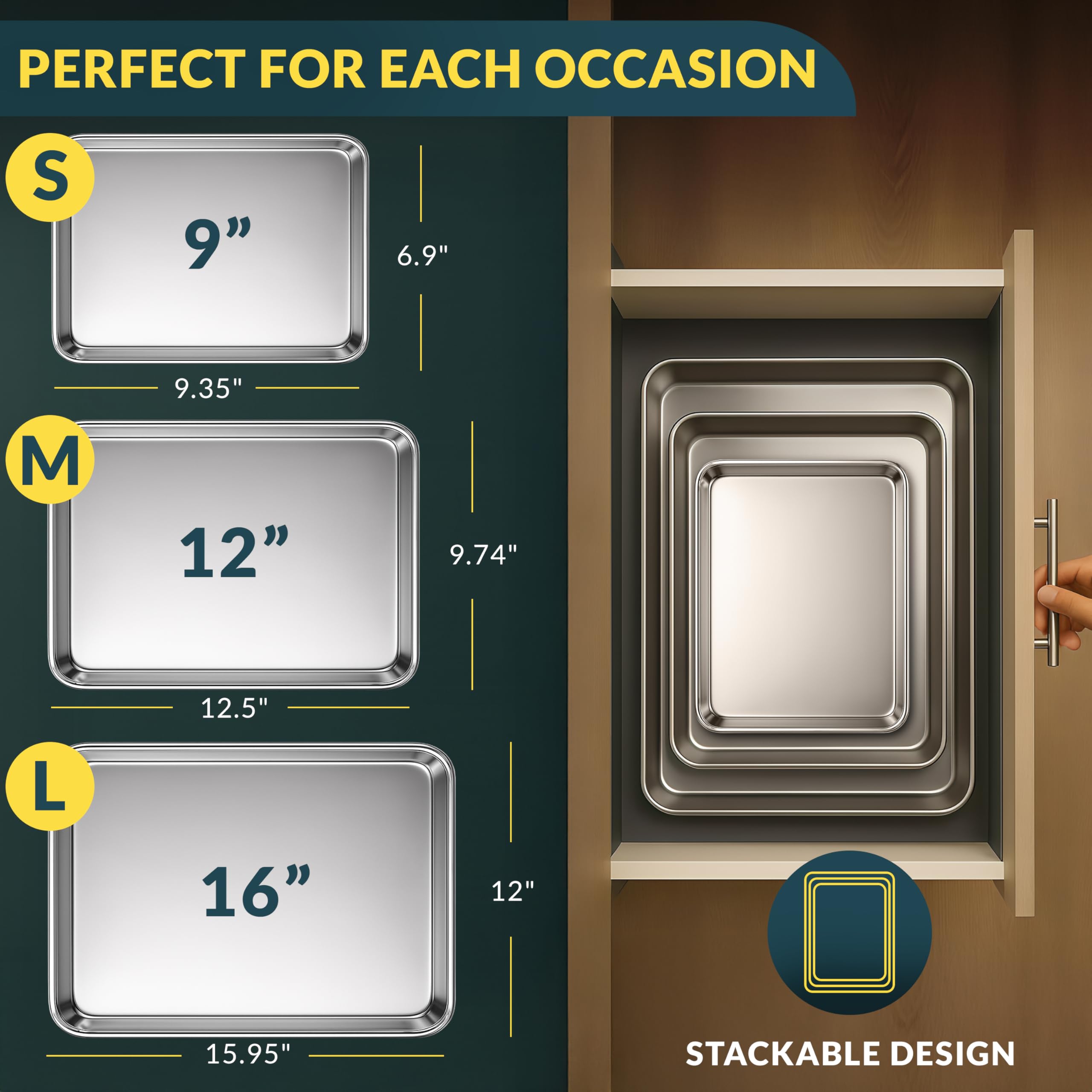 Baker's Signature 12-inch baking sheet ideal for sheet-pan dinners and day-to-day baking.