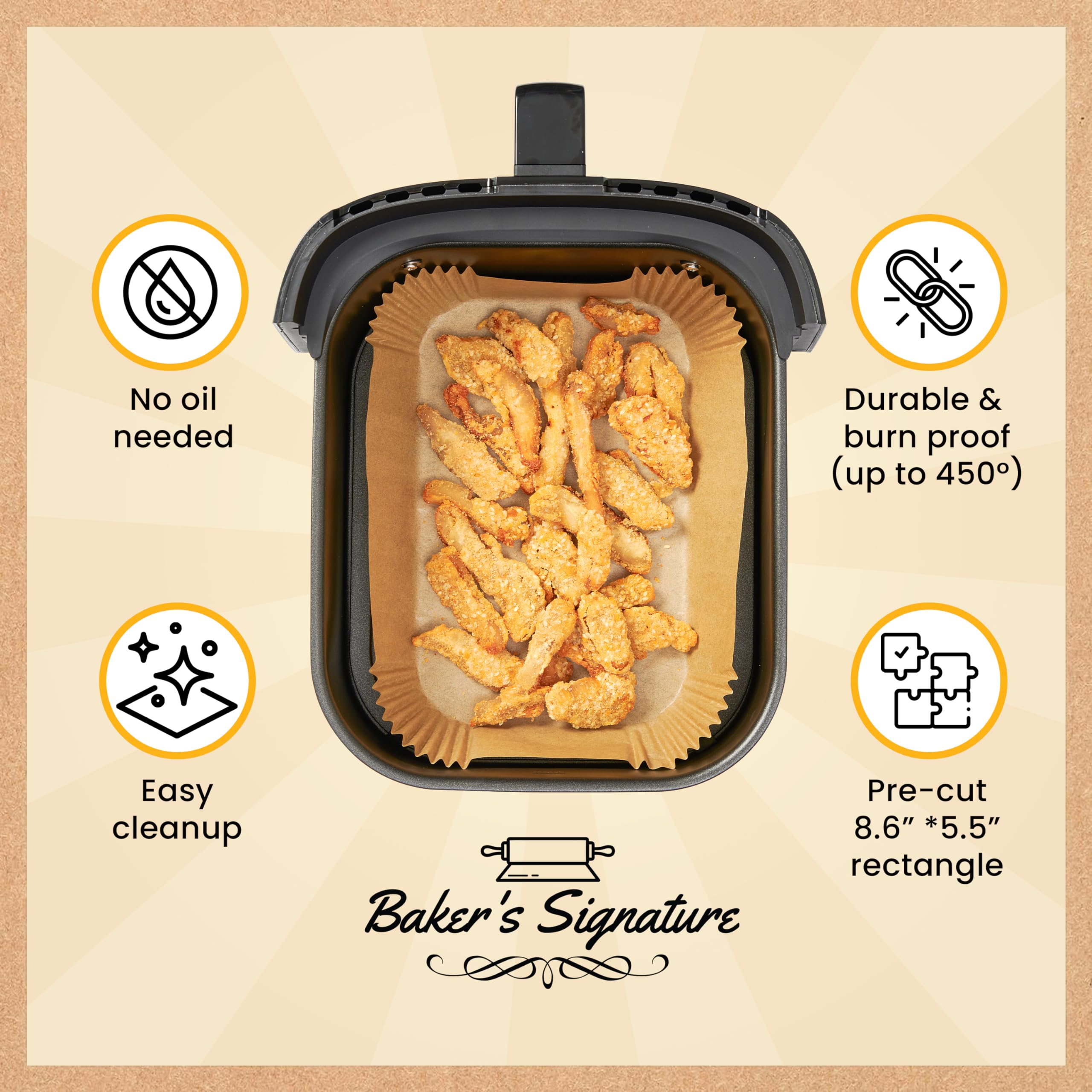 Baker's Signature liners in a tidy, easy-to-access box for quick reuse