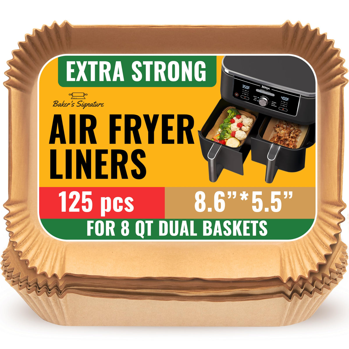 Baker's Signature liner compatible with Ninja DZ201 basket showing non-stick surface