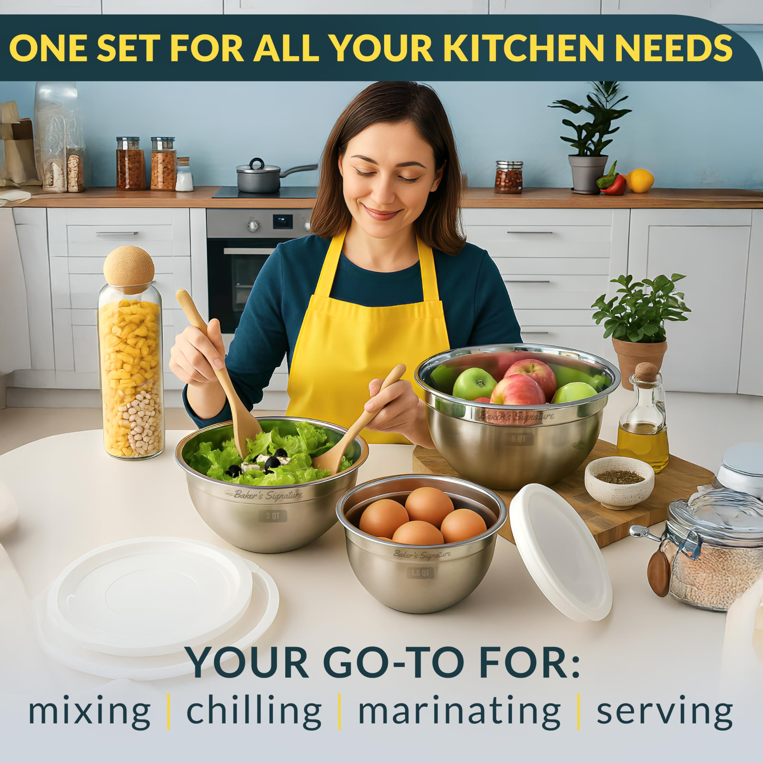 Baker's Signature bowls are dishwasher safe for quick cleanup.