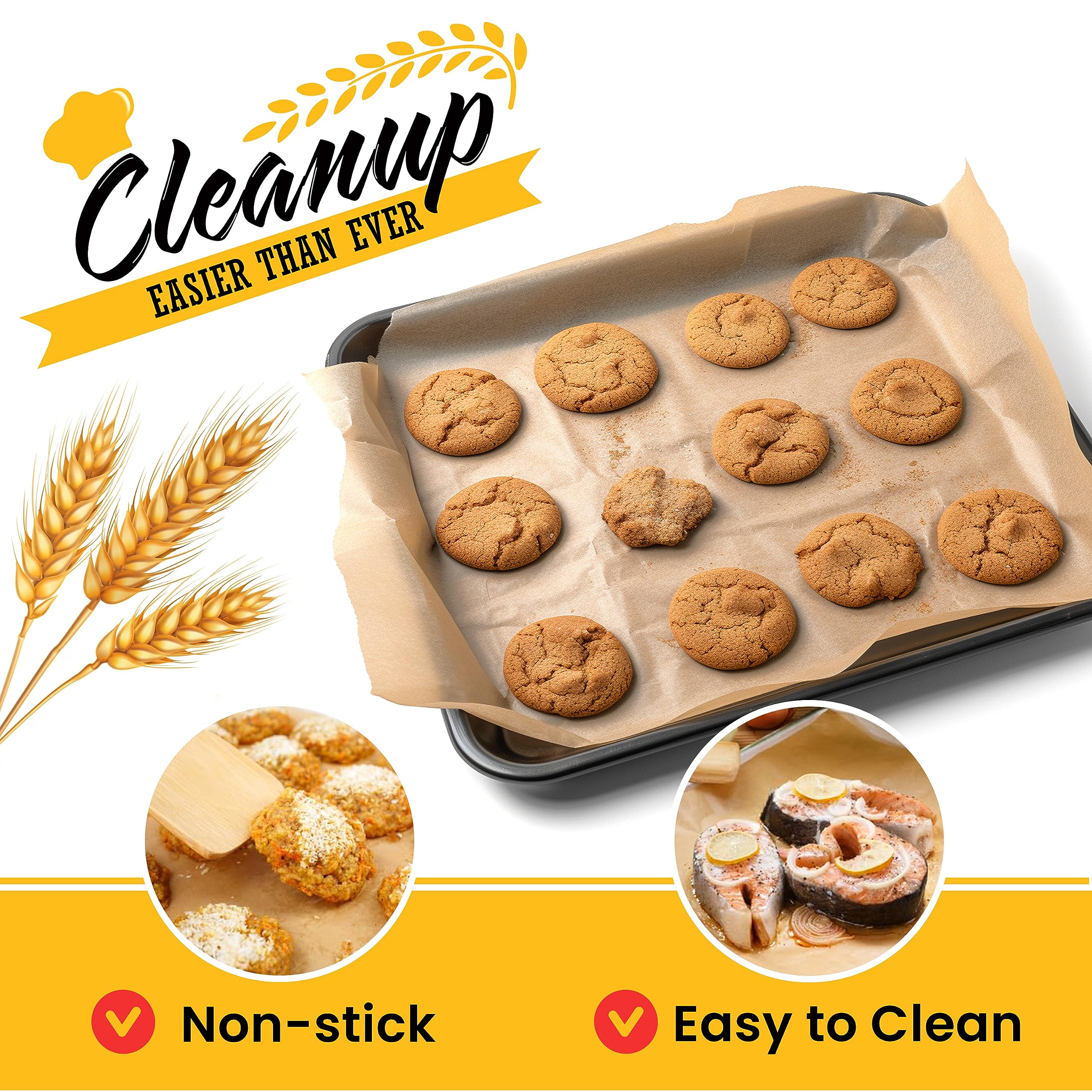 Baker's Signature eco-friendly brown greaseproof paper for healthy kitchen choices.