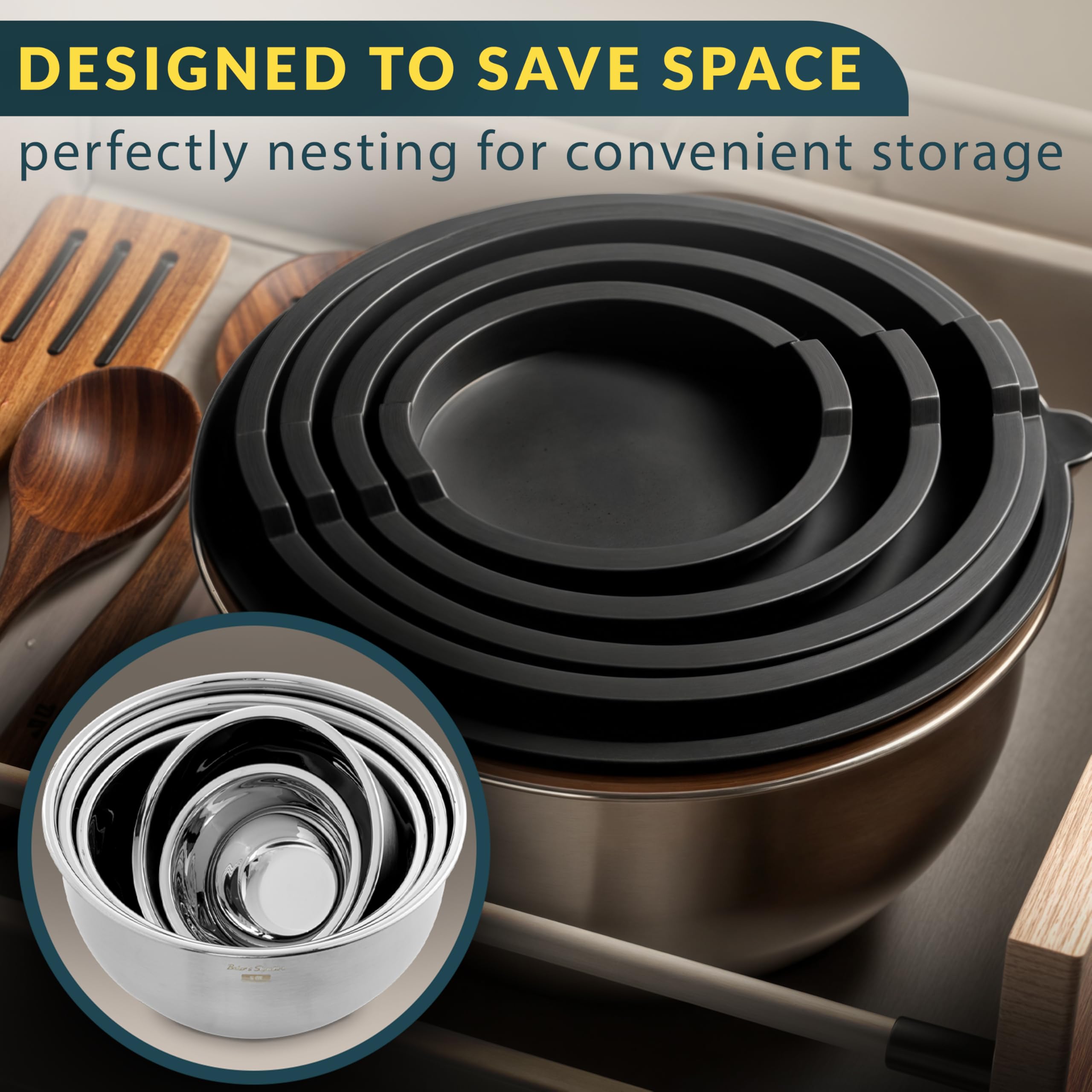 Baker's Signature 5qt large bowl ideal for mixing batter and batch prep