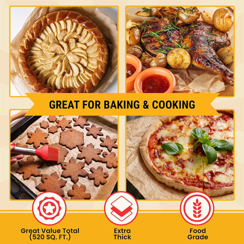 Baker's Signature two-pack parchment paper highlights value and convenience.