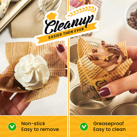 Baker's Signature waterproof muffin liners keep treats intact