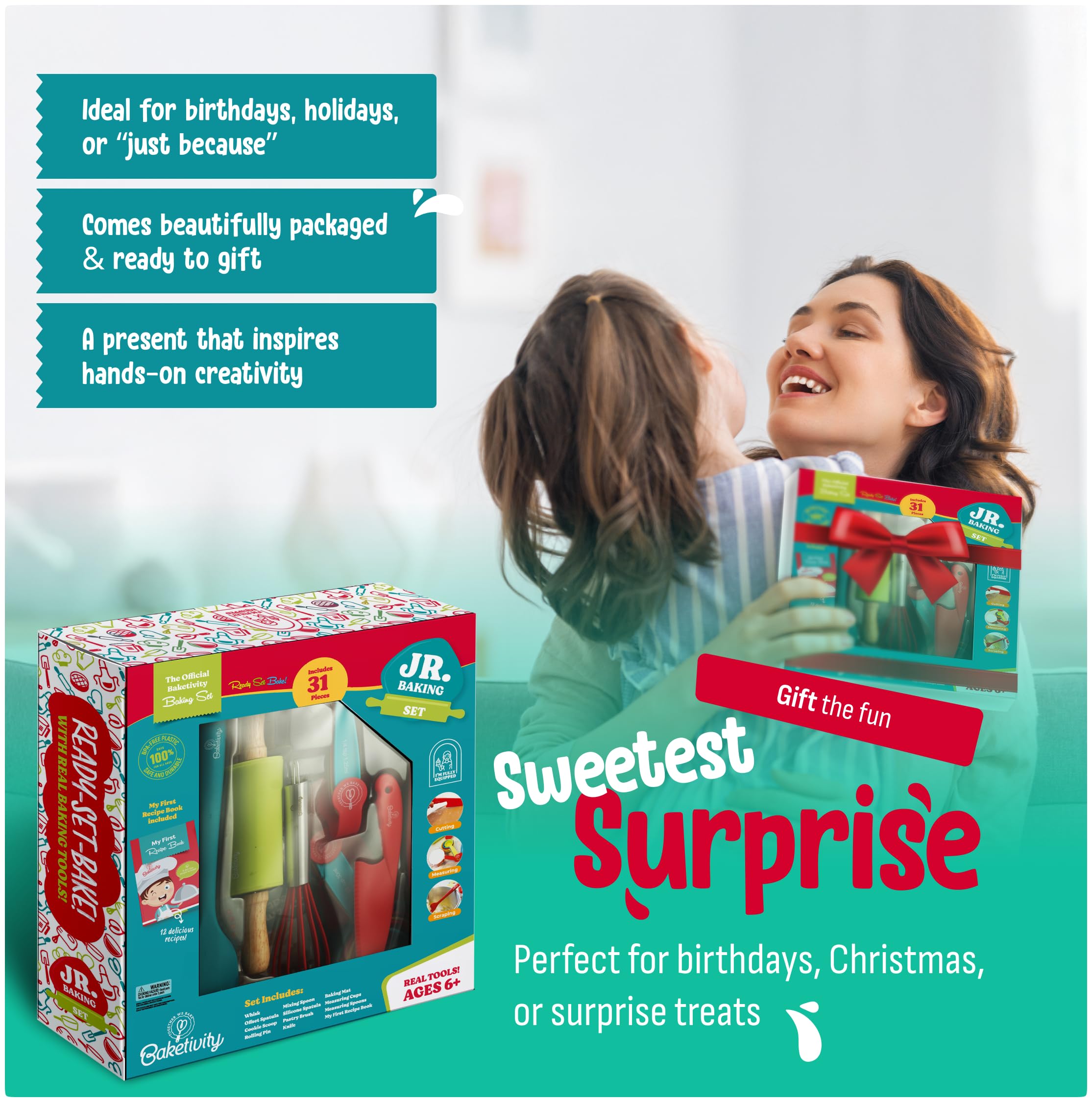 Baketivity measuring cups help accurate kid-friendly baking.