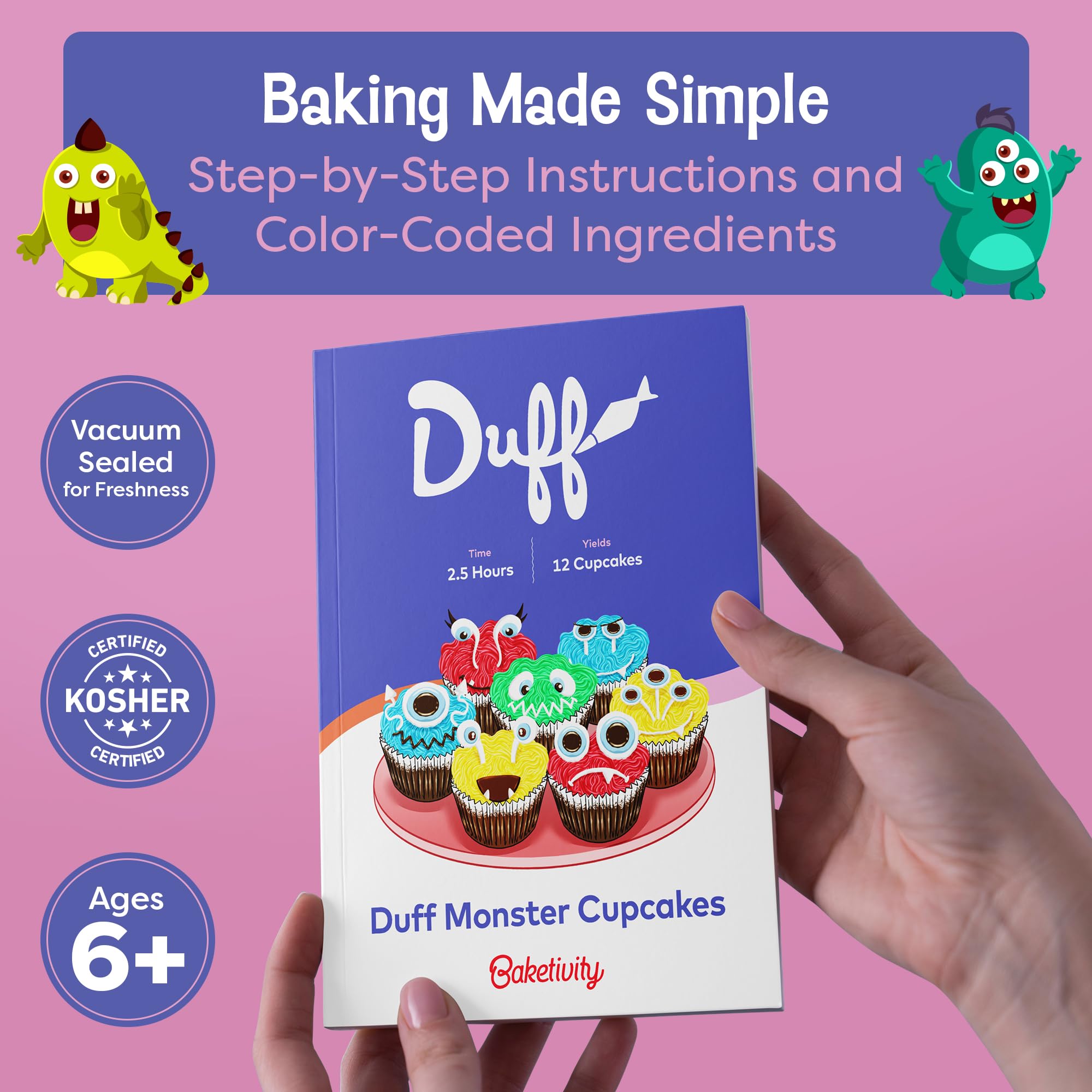 Baketivity decorating tools kit for monster cupcake decorating.