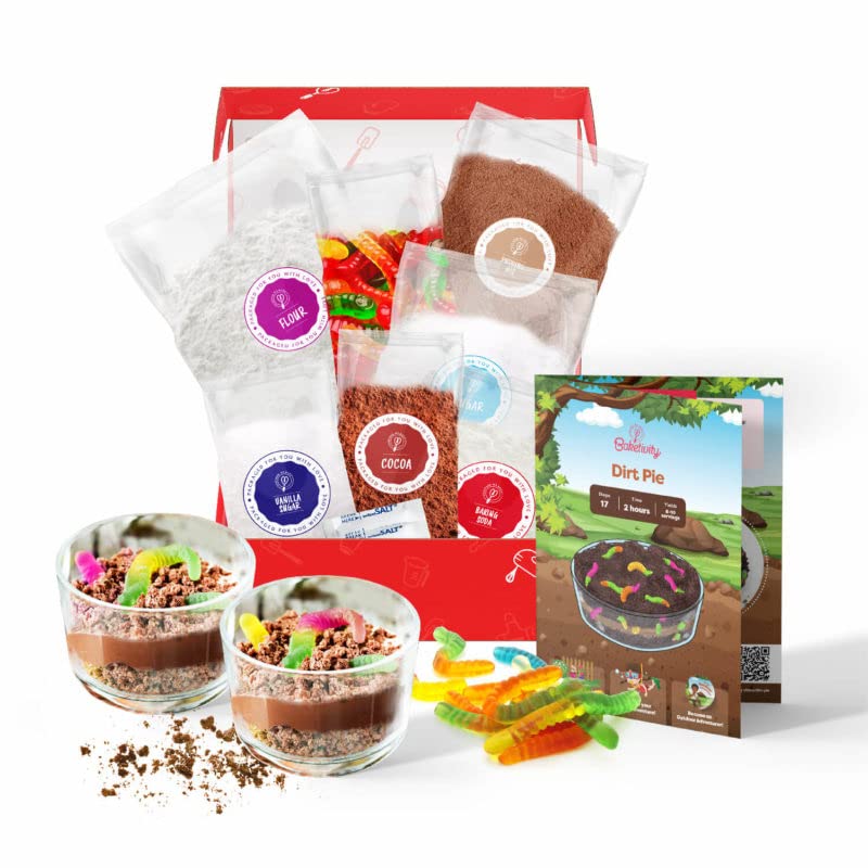 Baketivity Dirt Pie Kit box ready for a fun family baking activity.