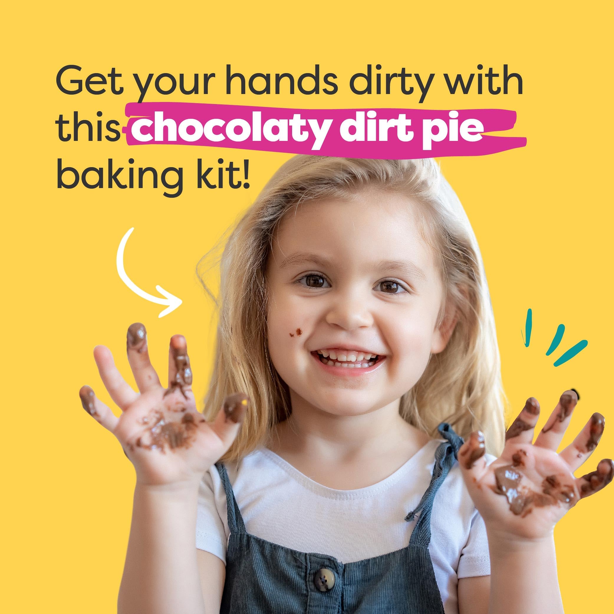 Baketivity Dirt Pie Kit gummy worms add playful texture and decoration.