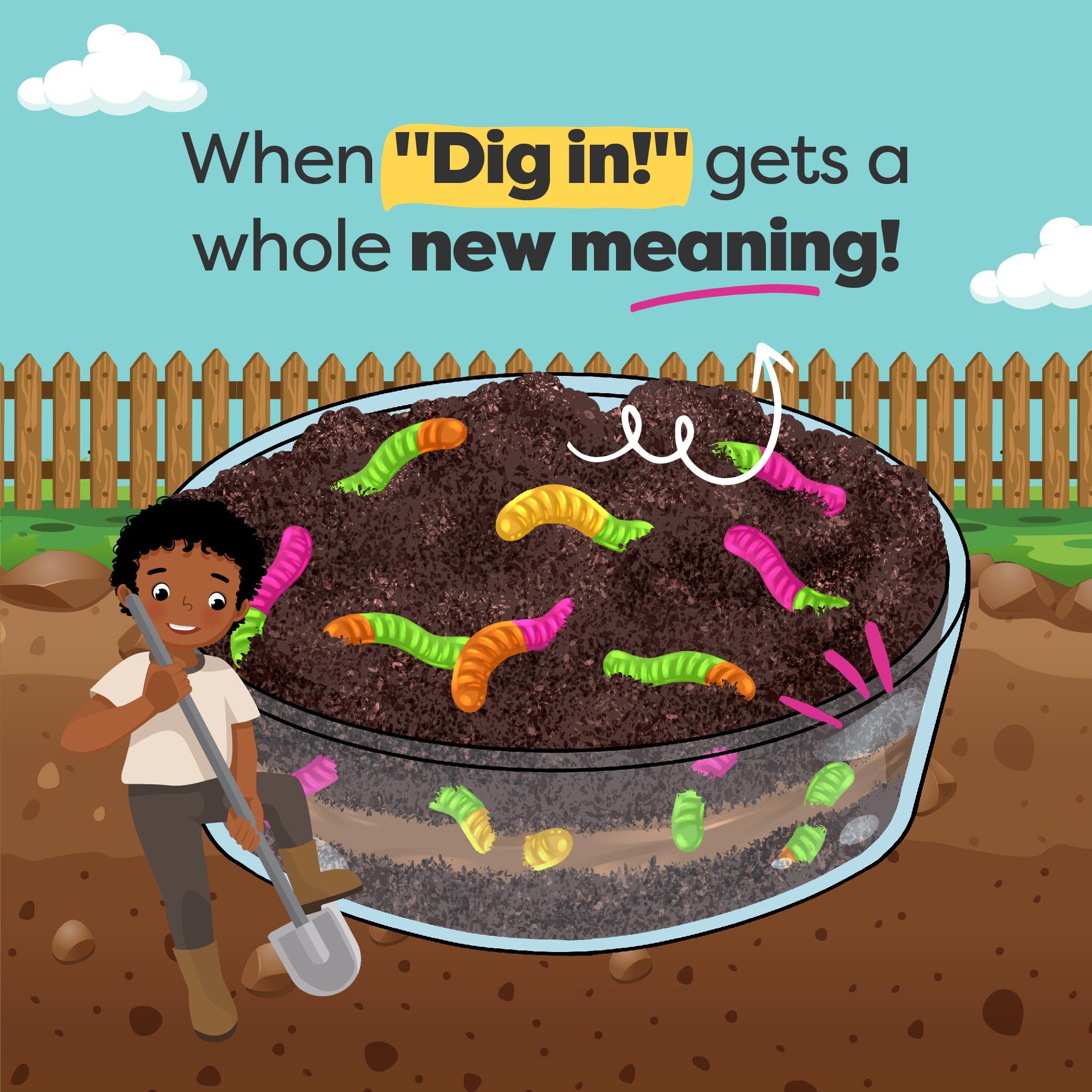 Baketivity Dirt Pie Kit color-coded dry ingredients simplify steps for kids.