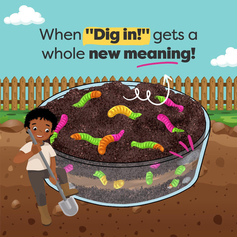 Baketivity Dirt Pie Kit color-coded dry ingredients simplify steps for kids.