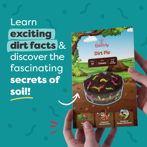 Baketivity Dirt Pie Kit wet-ingredient shopping list helps plan the recipe.