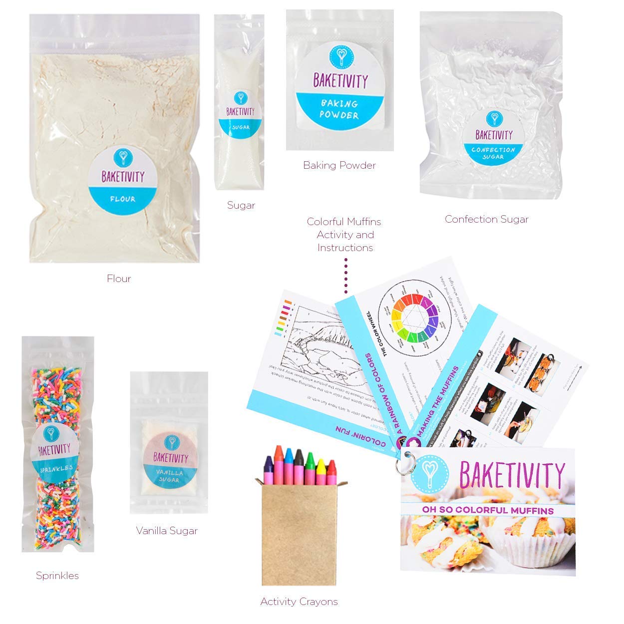 Funfetti muffins with educational activities during baking