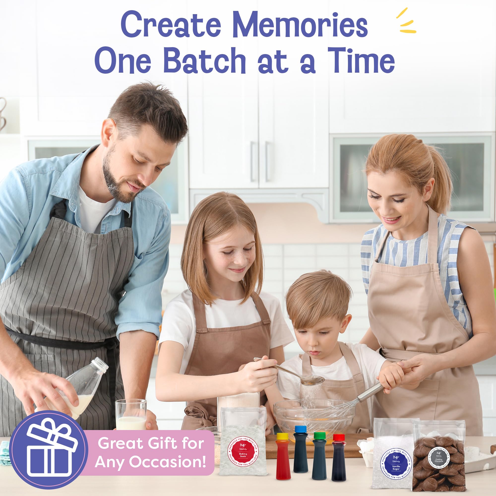 Baketivity premeasured ingredients pack for quick, mess-friendly prep.