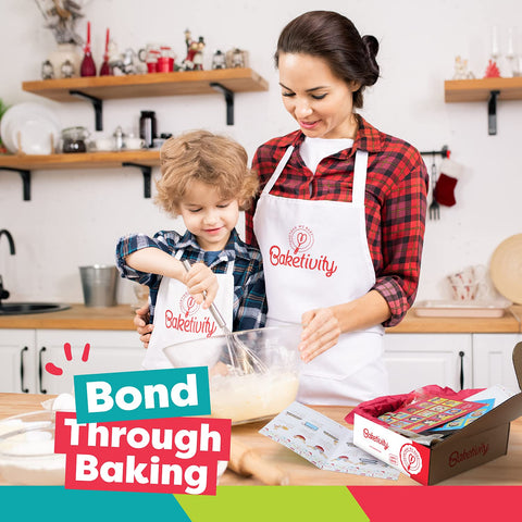 Baketivity vacuum-packed dry ingredients ensure clean, mess-free setup for aspiring young bakers.