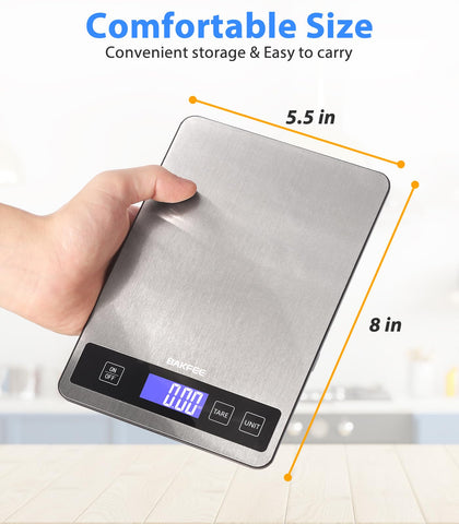 BakFee Food Scale ideal for meal prep and precise baking measurements.