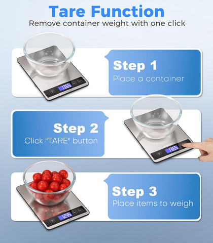 BakFee Food Scale non-slip feet keep it steady on countertops.
