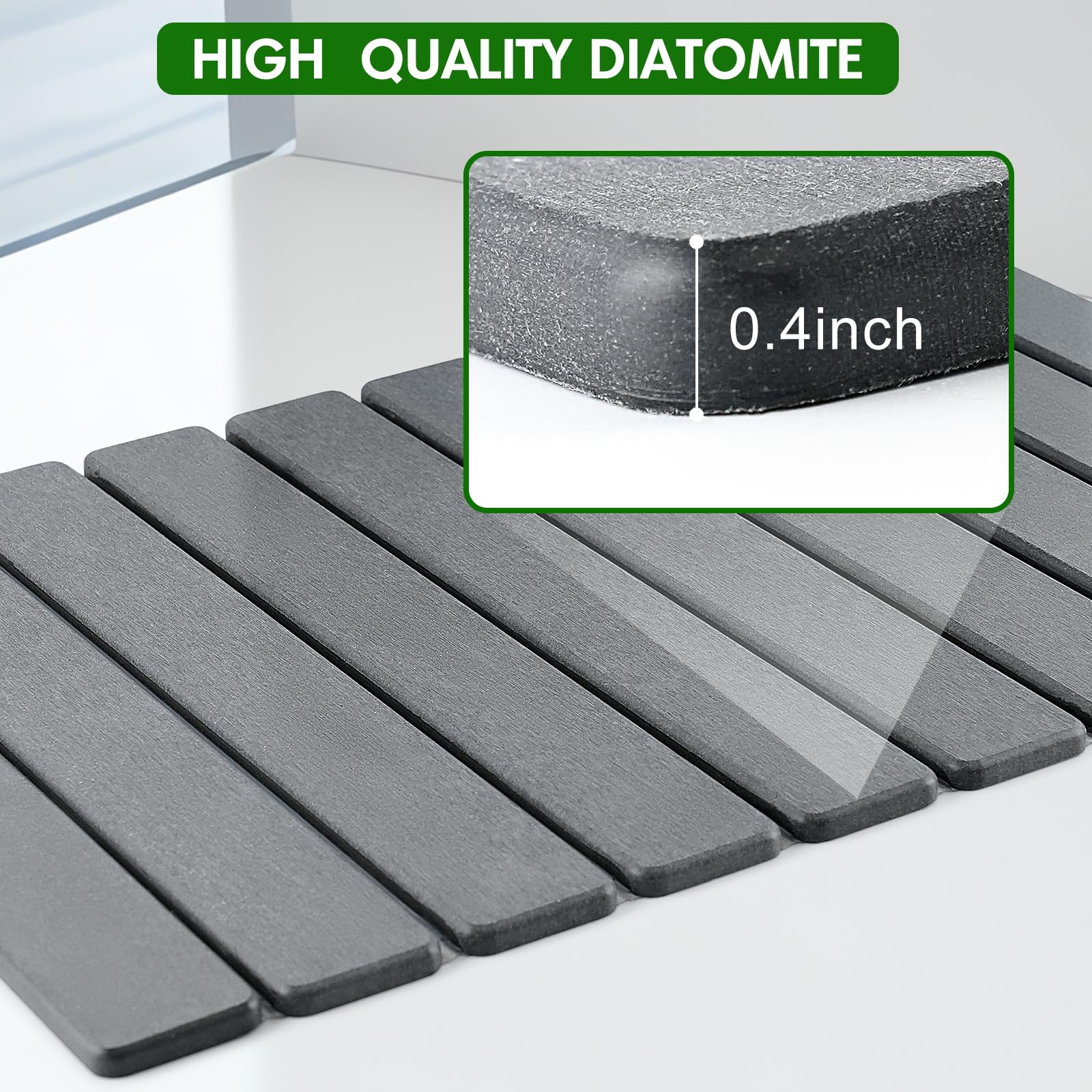 BAKFUFY stone dish drying mat easy cleaning with water