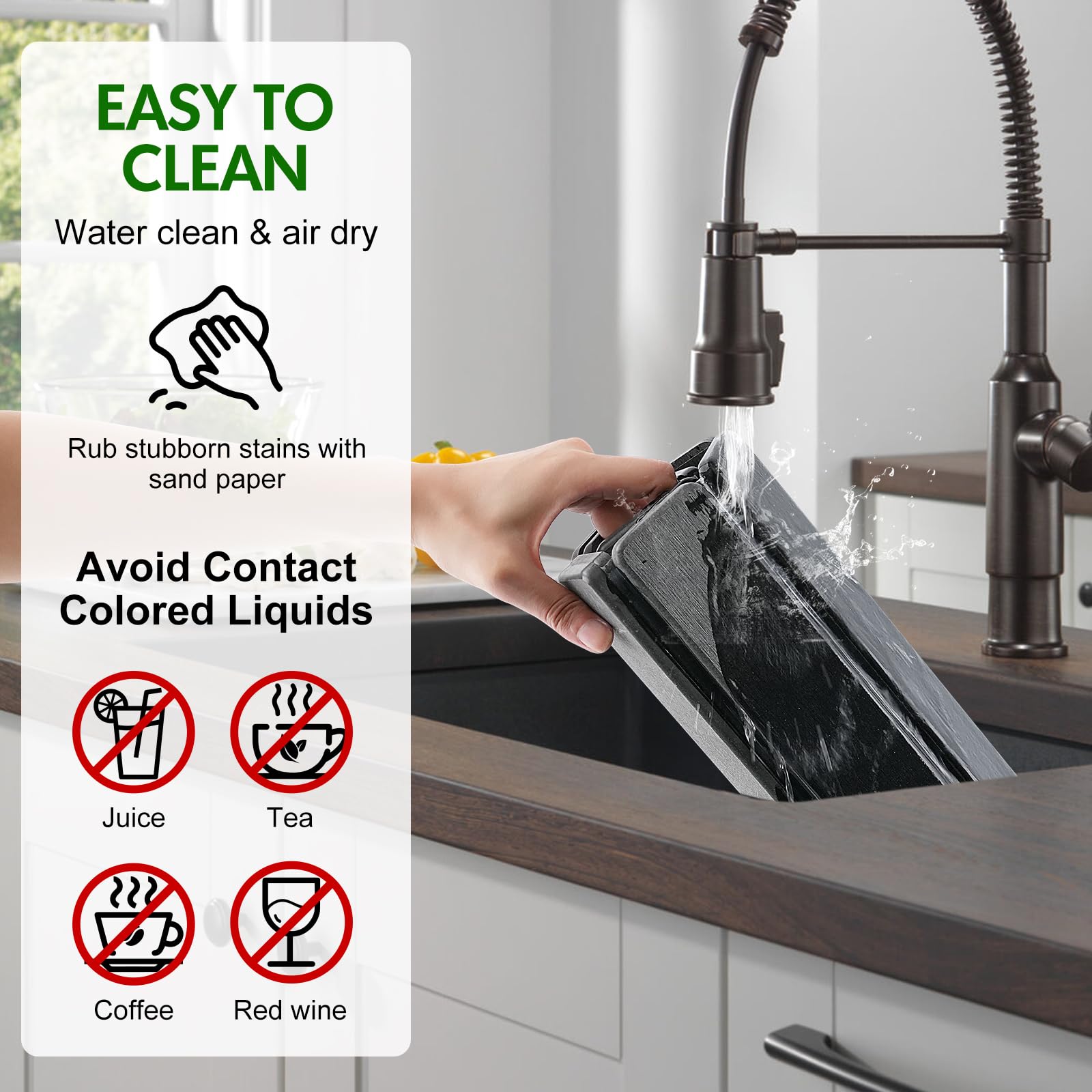 BAKFUFY stone dish drying mat as tableware and glass mat