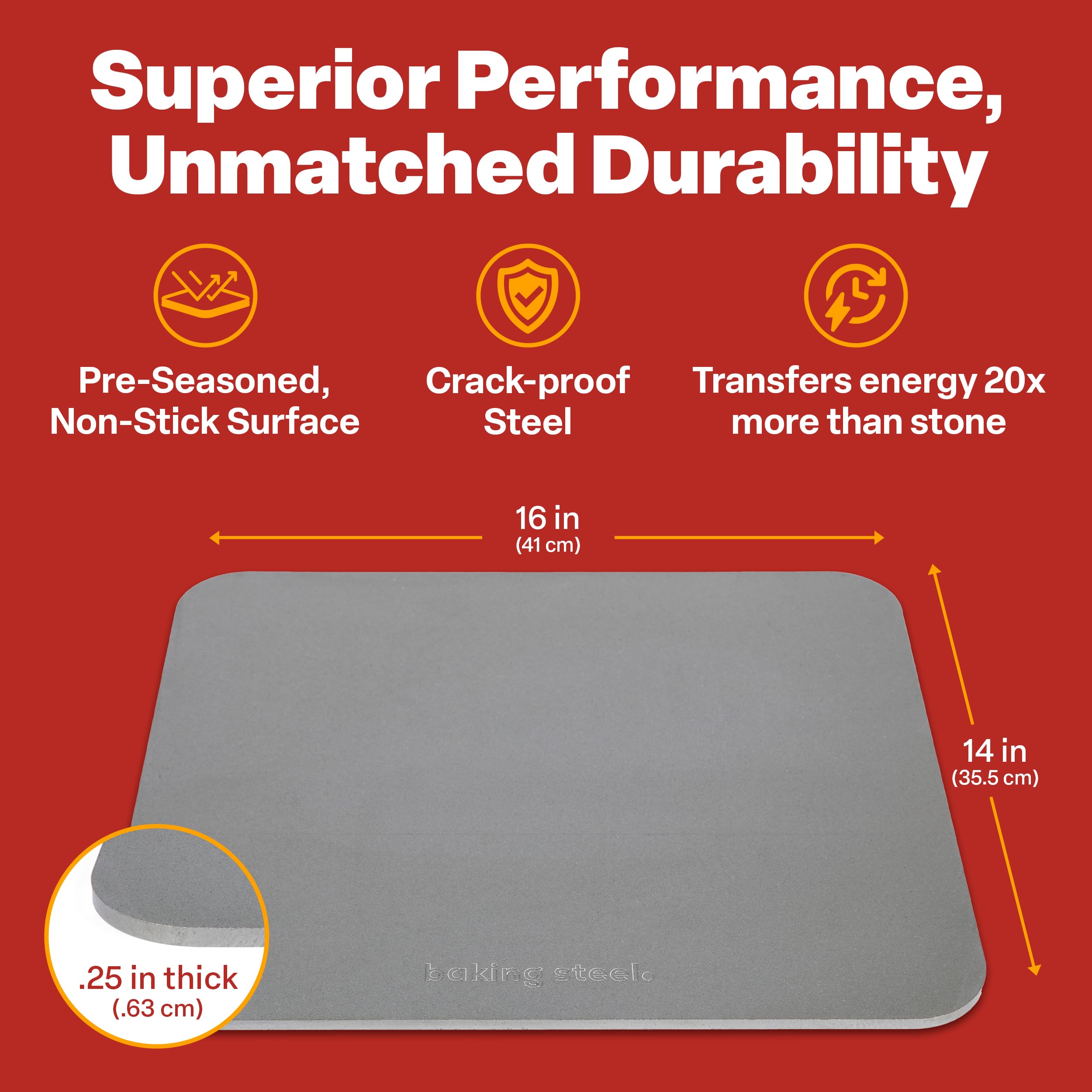 Baking Steel original induction plate: versatile heat distribution for indoor cooking