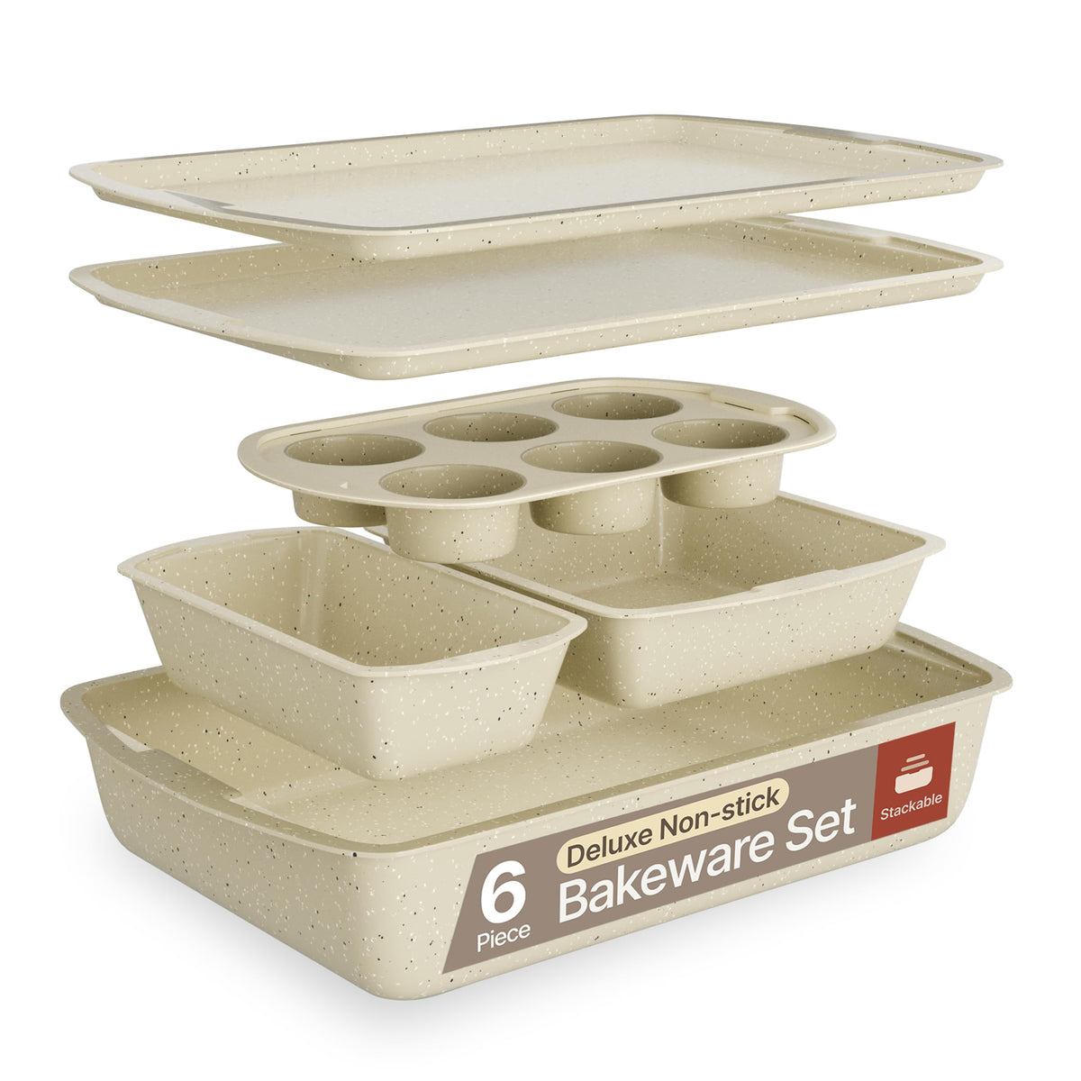 Bakken-Swiss cookie sheets stackable for easy oven baking and cleanup