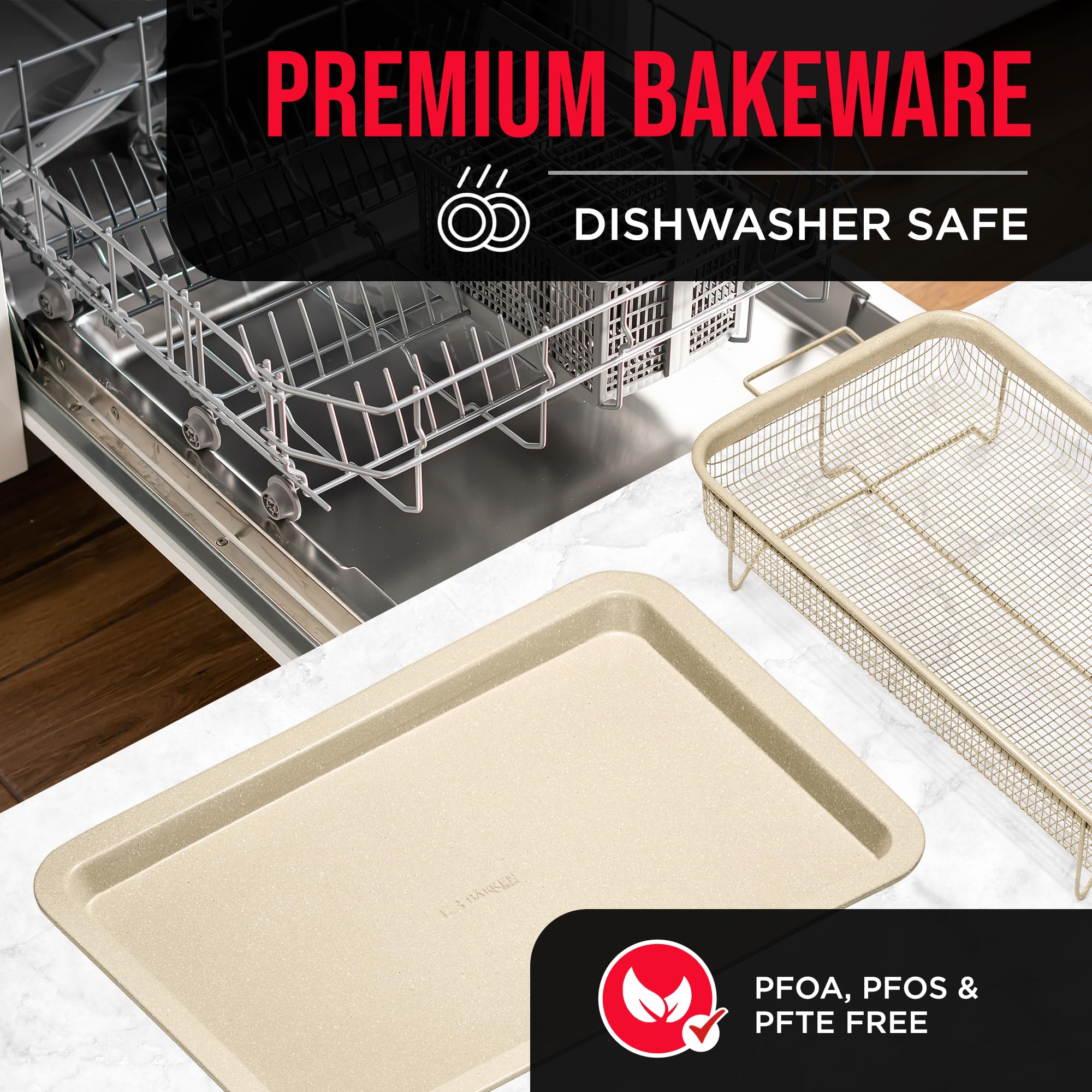 Bakken-Swiss dishwasher-safe crisper tray for easy cleanup after cooking.