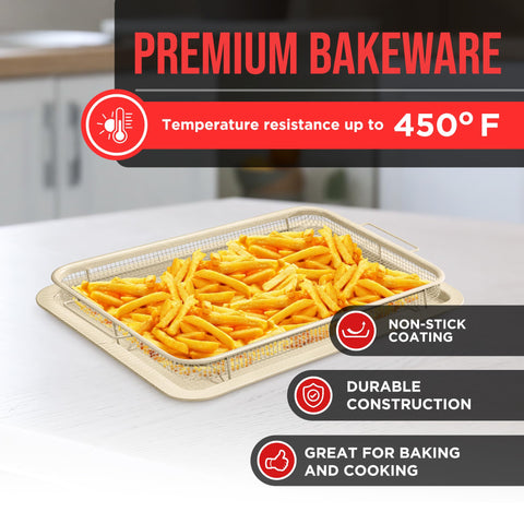 Bakken-Swiss basket nested in tray for space-saving storage.