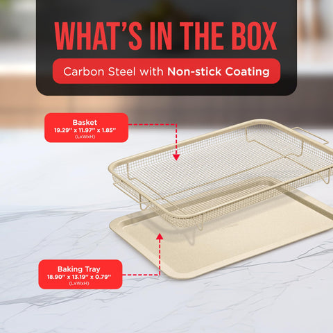 Bakken-Swiss crisper tray showing removable basket for healthier cooking.