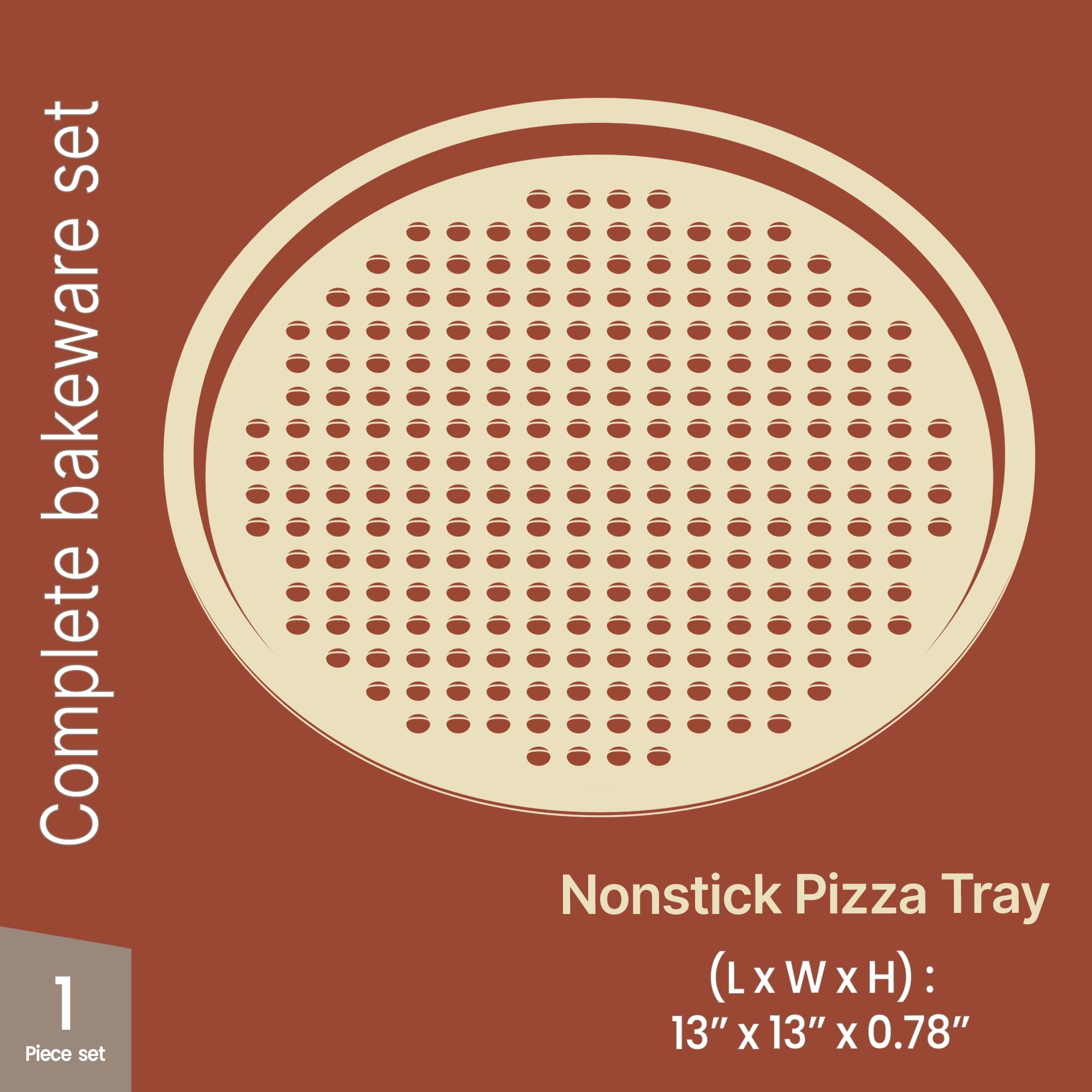 BAKKENMASTER pizza pan showing blue non-stick coating for easy release and cleanup.