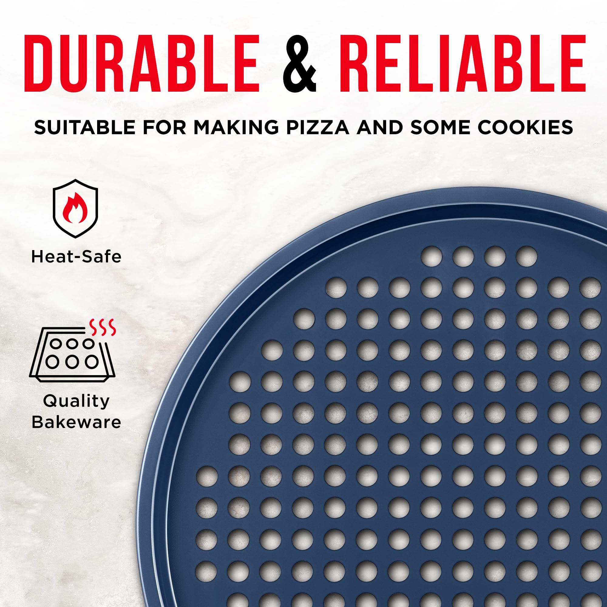 BAKKENMASTER pizza pan is dishwasher-safe for quick cleaning after baking.