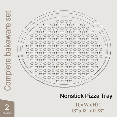 BAKKENMASTER pizza pan set includes two durable pans for various recipes.