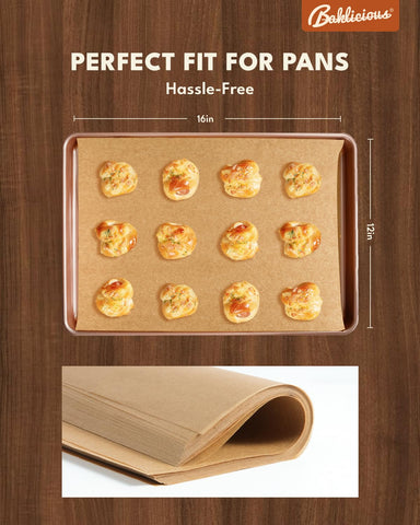 Baklicious durable baking paper resists tearing during roasting.