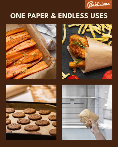 Baklicious natural food-safe parchment is unbleached and BPA-free.