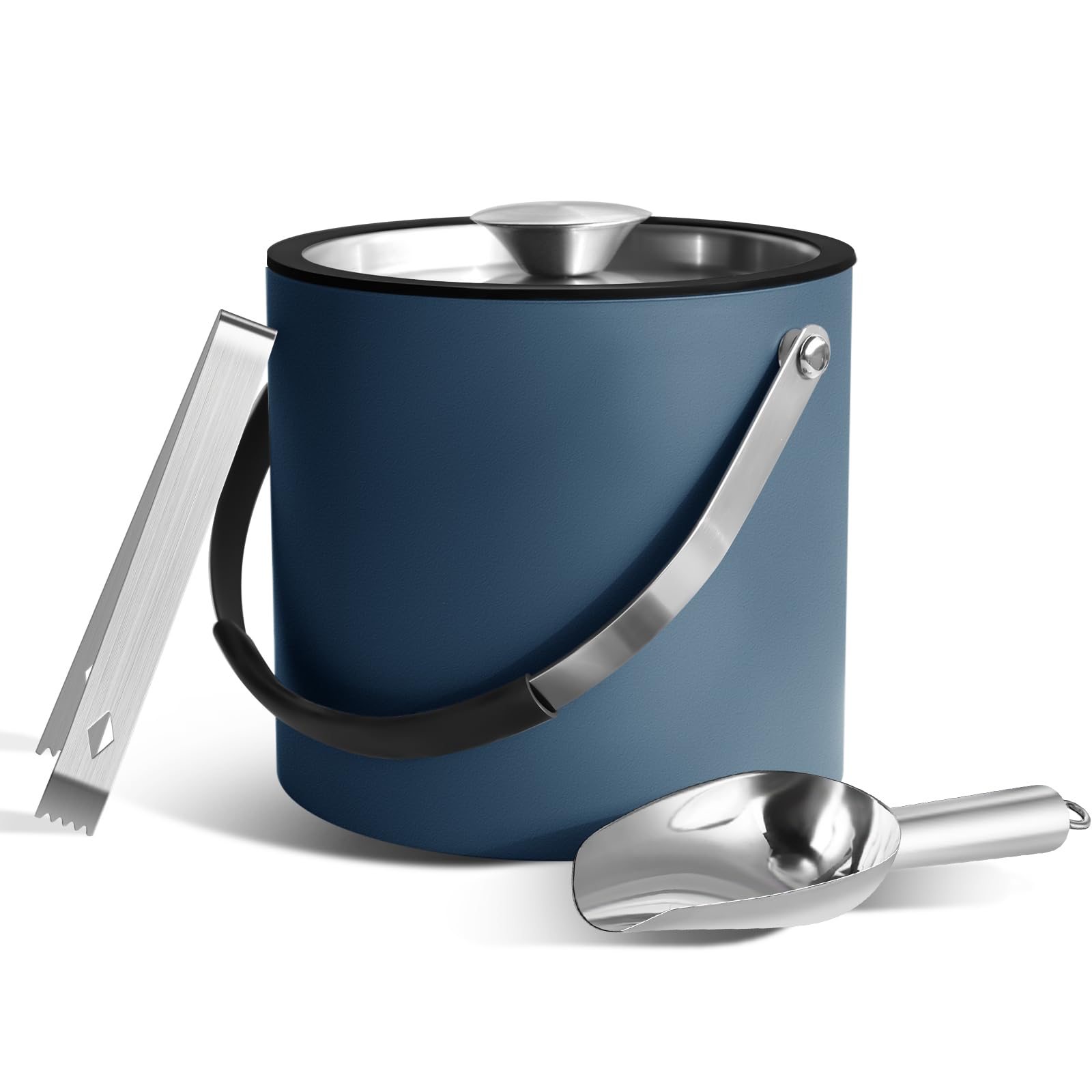 Bakpoco 3L ice bucket with silicone lid keeps drinks cool at parties.