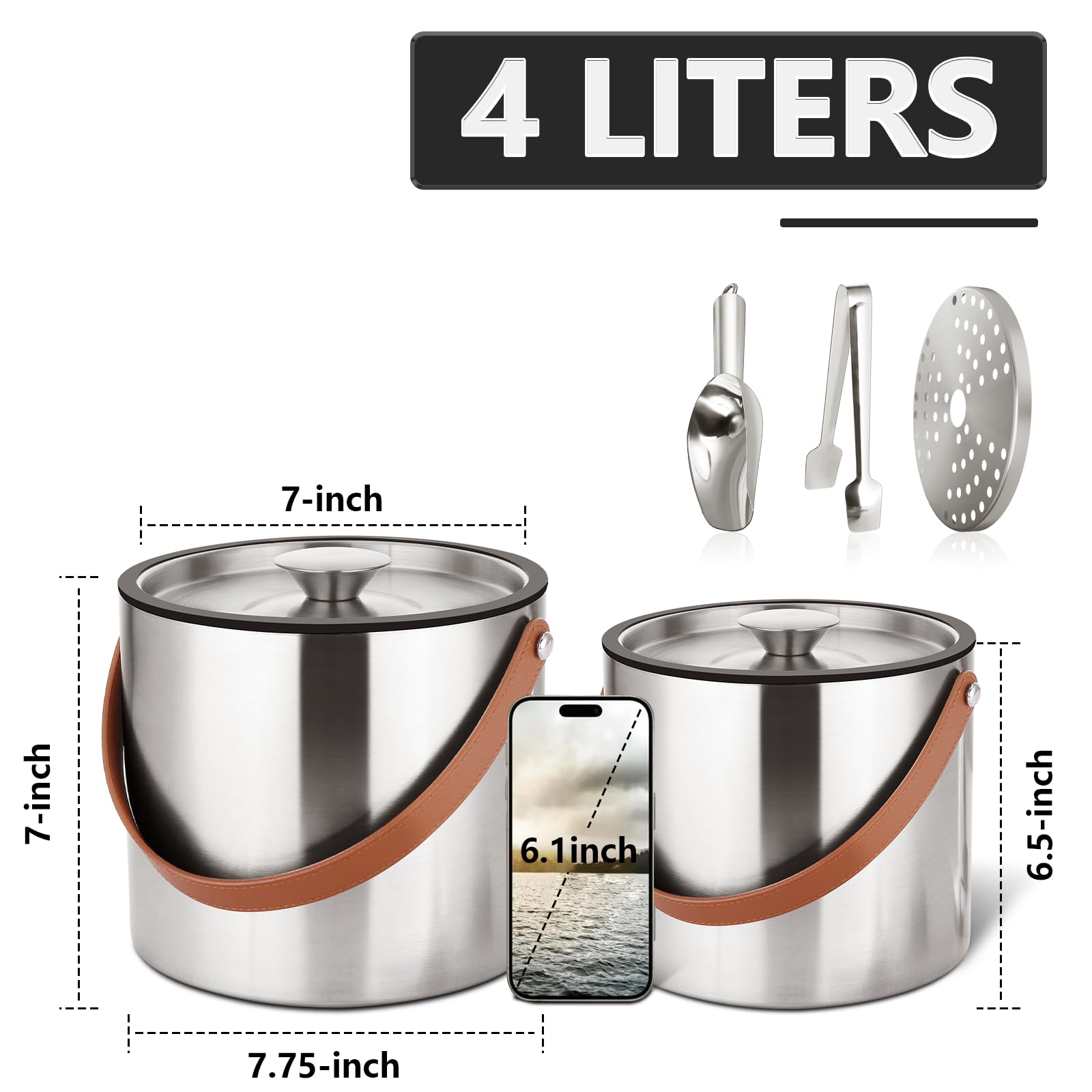 Bakpoco double-wall stainless steel keeps drinks colder longer.
