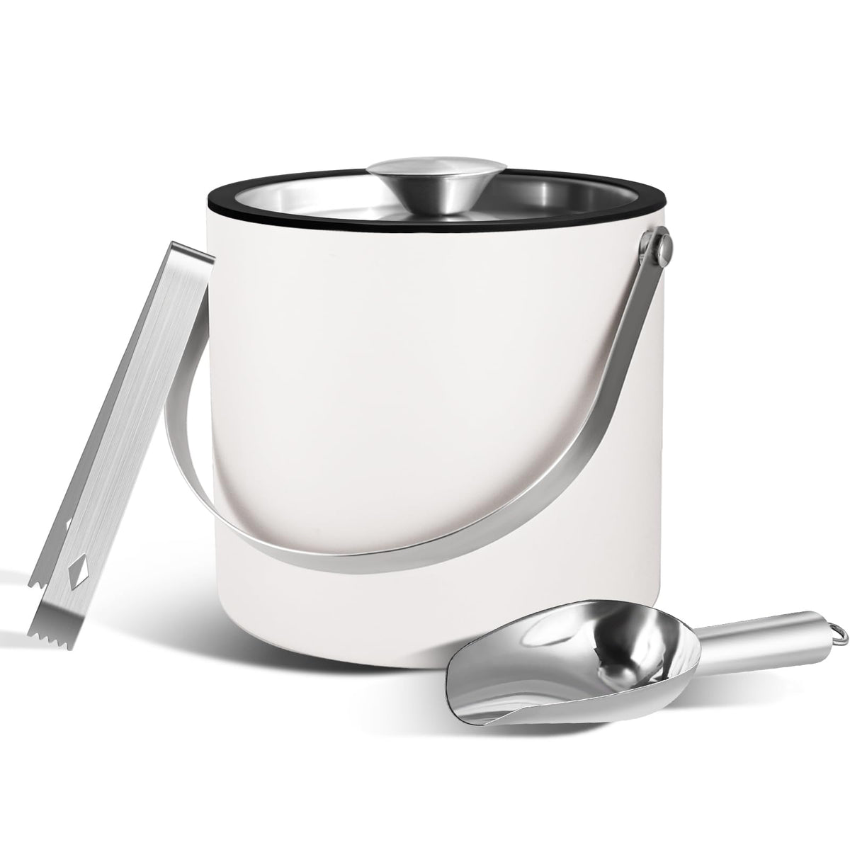Bakpoco insulated ice bucket outer view highlights durable stainless steel
