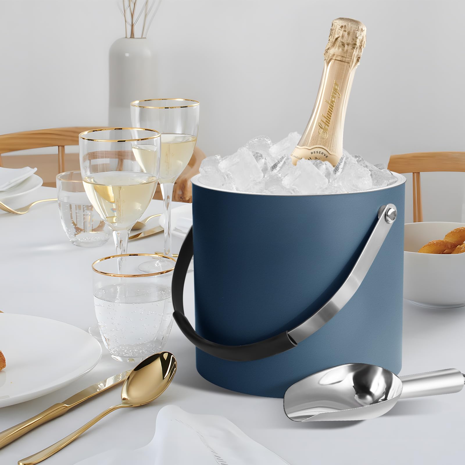 Bakpoco navy finish adds modern style to home bars.