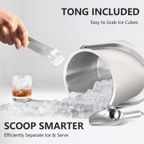 Bakpoco ice bucket with built-in strainer separating melted water