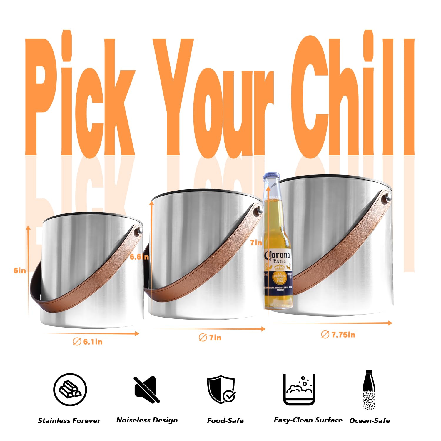 Airtight Bakpoco lid with silicone ring keeps ice cold longer.