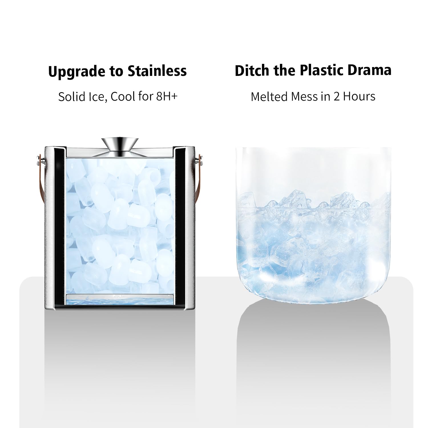 Bakpoco mirror-finish ice bucket presents a restaurant-grade look.