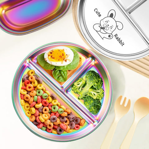 Bakpoco non-toxic 304 stainless steel keeps meals safe for toddlers.