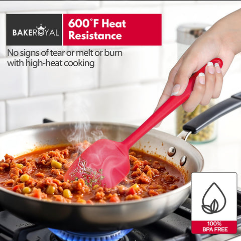 Bakroyal jar spatula red helps scrape thick jars with ease