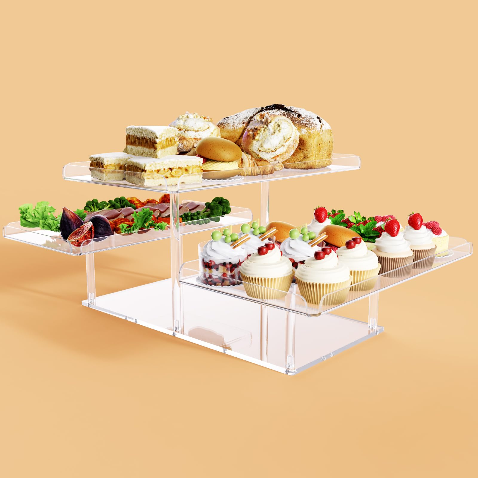 Bakzon upgraded cupcake stand close-up edge, smooth edges for safe handling