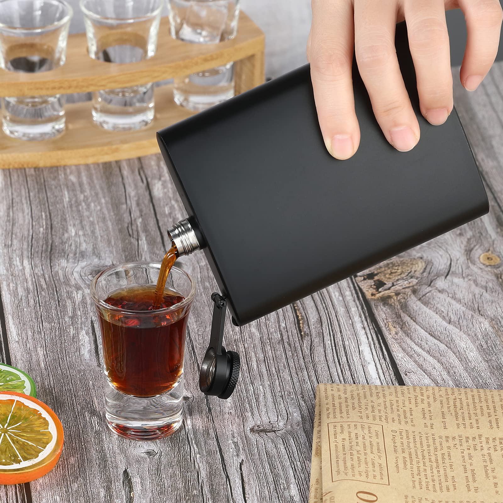 BALABALA hip flasks fit in pockets for on-the-go enjoyment.