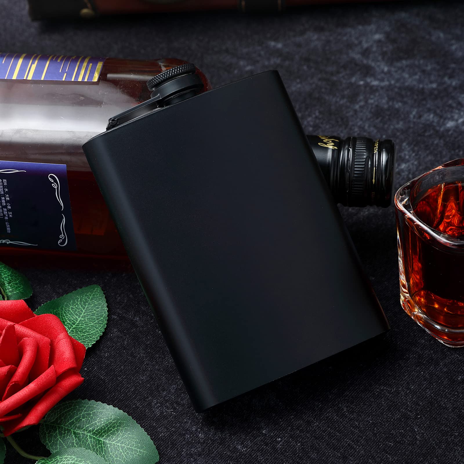BALABALA matte black flasks ideal gift for weddings, birthdays, celebrations.
