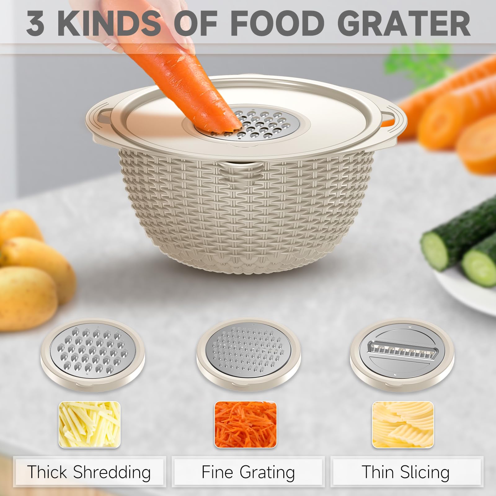 Balavina plastic fruit bowl with non-slip base stays steady.