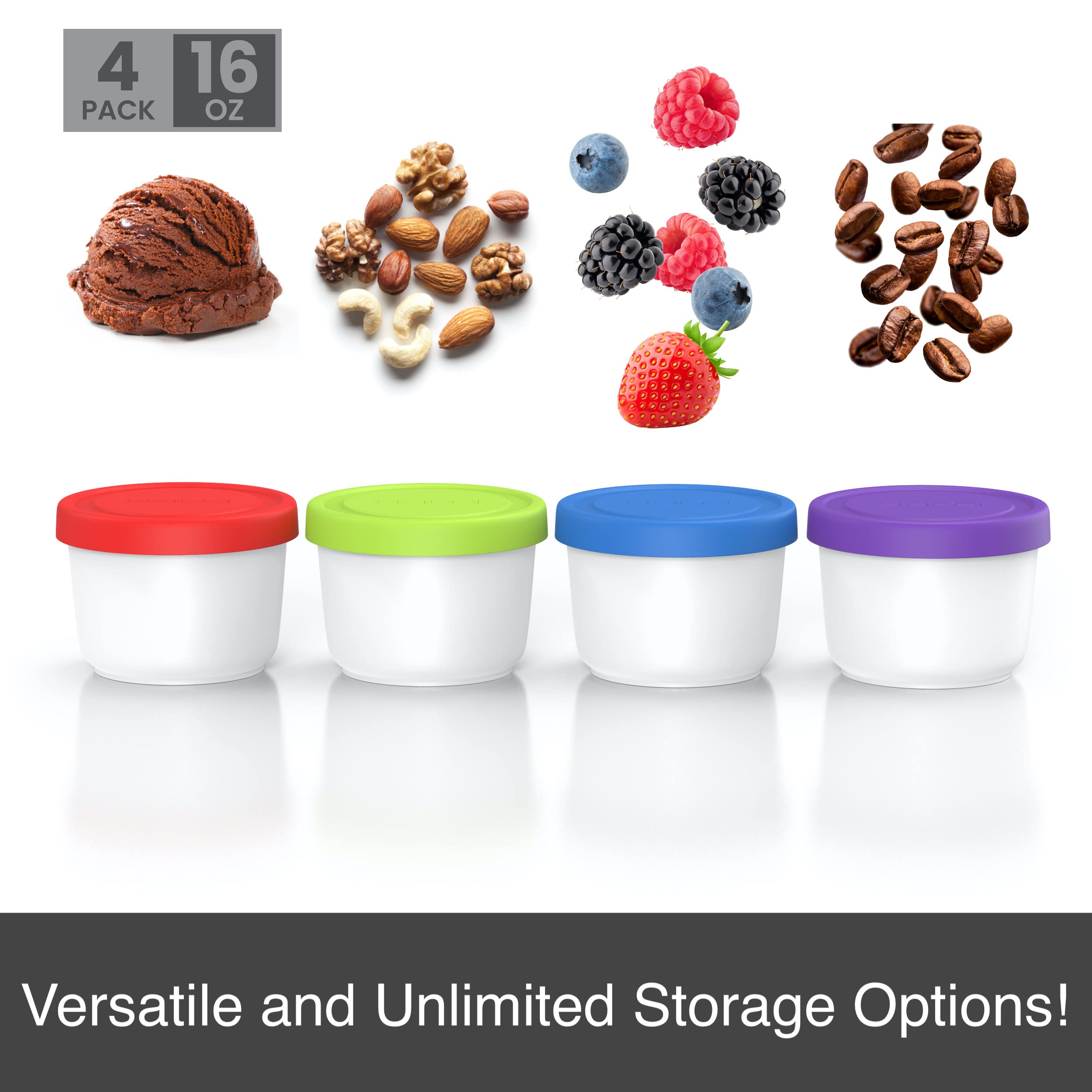 BALCI red 16oz container with silicone lid for versatile storage