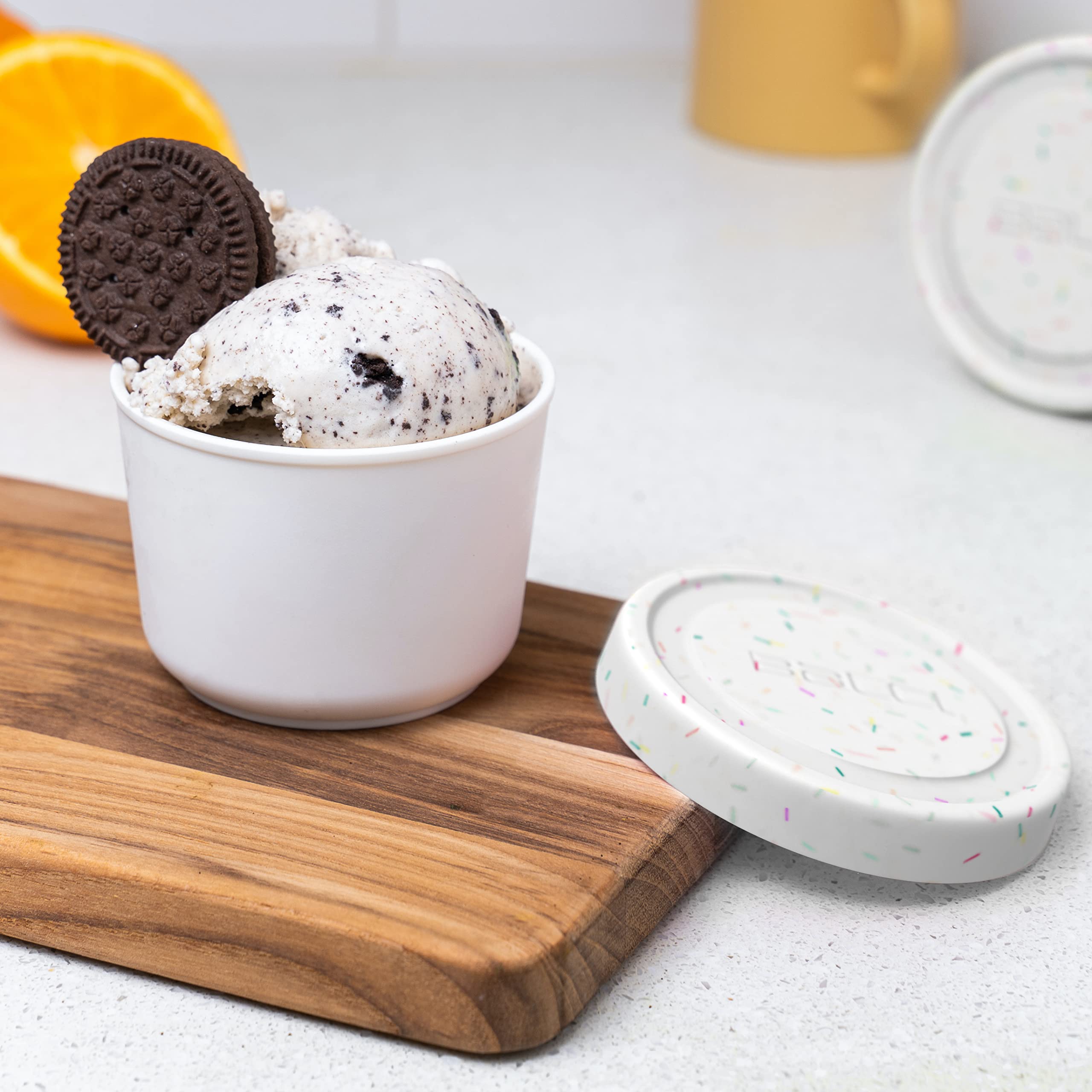 BALCI 4-pack with silicone lid stores multiple flavors or ingredients.
