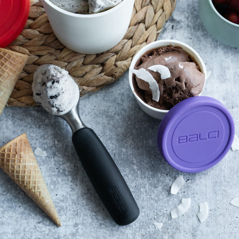 BALCI 8oz mini ice cream container stackable design saves freezer space.